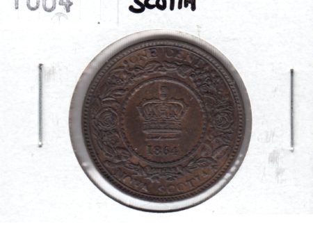 1864 Nova Scotia 1-cent AU-UNC (AU-55) $ Discount