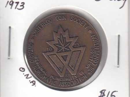 1973 Waterloo Coin Society and Ontario Numismatic Society Medallion. Supply