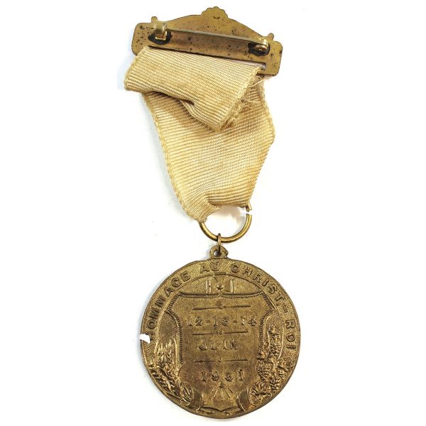 1931 Tribute to Christ the King Medal June 12-13-14 with Original Ribbon Hot on Sale