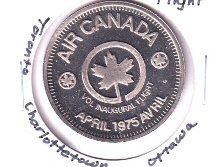 1975 Air Canada Toronto-Charlottetown-Ottawa Inaugural Flight Medallion with PEI Crest For Discount