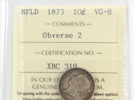 1873 Obv. 2 Newfoundland 10-cents ICCS Certified VG-8 on Sale