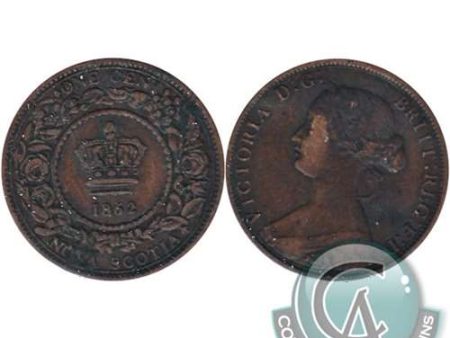 1862 Nova Scotia 1-cent F-VF (F-15) $ Supply