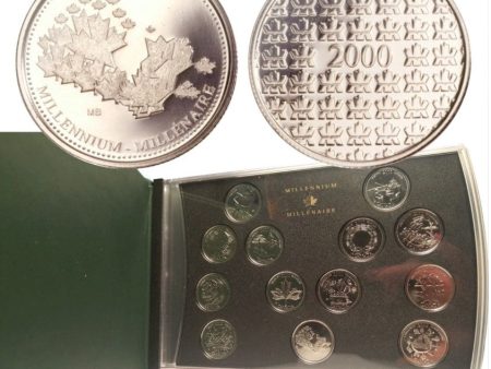 RDC 2000 Canada Specimen Millennium 12-coin 25-cents Set with Medallion (Cut Box) For Discount