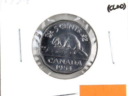 1954 Canada 5-cents Brilliant Uncirculated (MS-63) Scratched, cleaned, or impaired Cheap