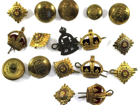 Lot of 17x Canadian or British Military Pins or Pips, 17Pcs (Duplicates, Corrosion) Hot on Sale