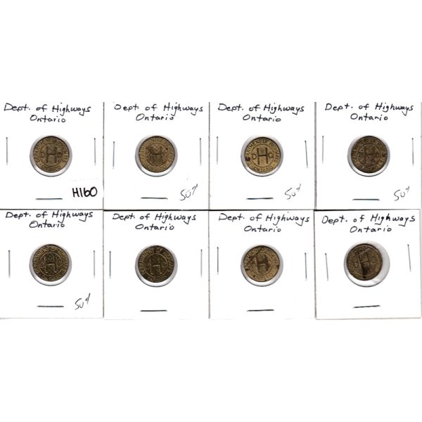 Lot of 8x Ontario Department of Highways Tokens, 8Pcs Online