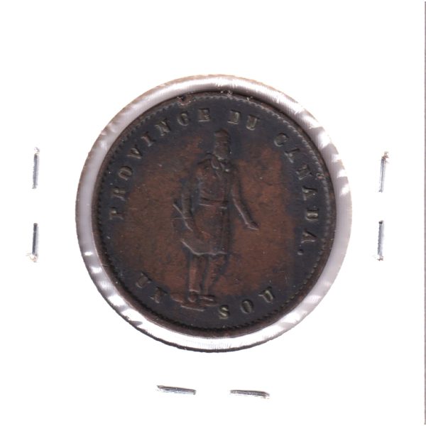 PC-3 1852 Province of Canada Quebec Bank Half Penny Token Extra Fine (EF-40) Impaired Cheap