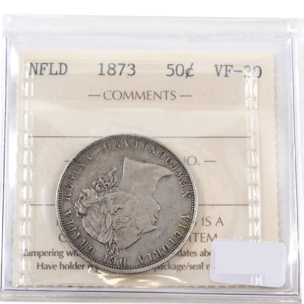 1873 Newfoundland 50-cents ICCS Certified VF-20 Hot on Sale