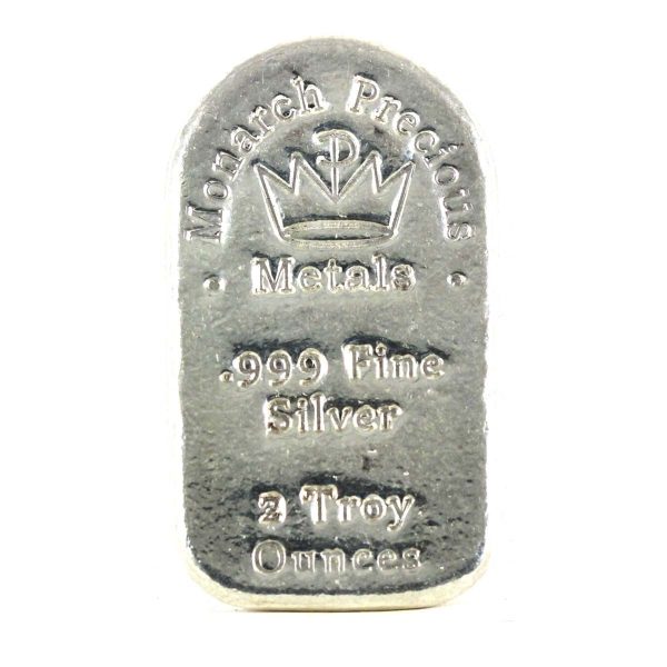 Monarch Tombstone Style 2oz Fine Silver Bar (No Tax) Fashion