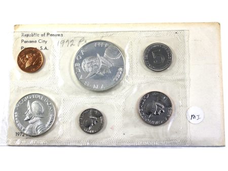 Panama 1972 Proof Set in Envelope (Spots on centesimo, envelope stained light wear) on Sale