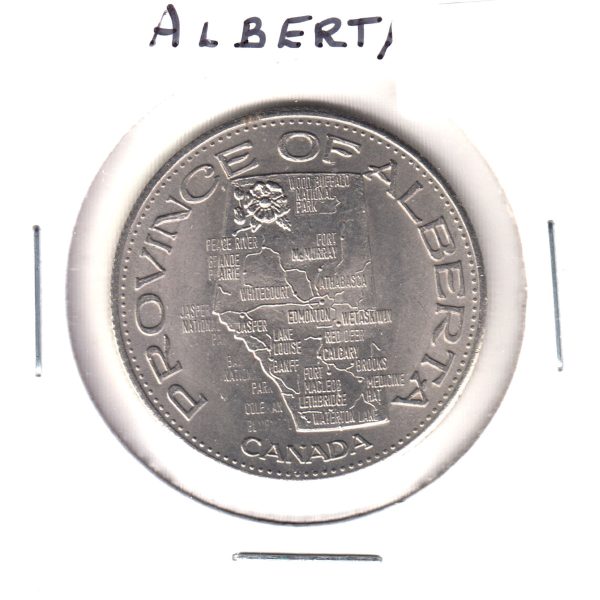 Province of Alberta Souvenir Medallion: Map of Province (Toned spots) Sale