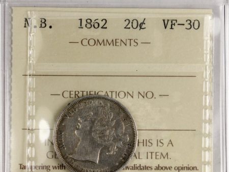 1862 New Brunswick 20-cents ICCS Certified VF-30 Online Hot Sale