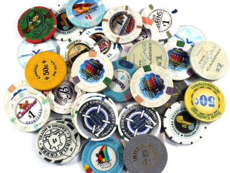 Lot of 34x Mixed Casino or Gaming Tokens, Clay or Plastic, 34Pcs (Contains Duplicates) For Cheap