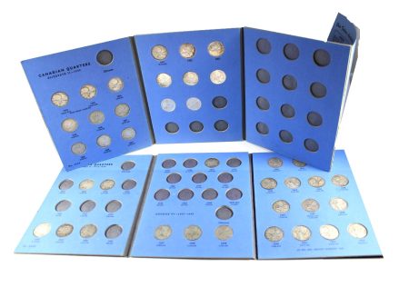 1912-1968 Canada 25-Cents in Blue Vintage Albums. 40Pcs. on Sale