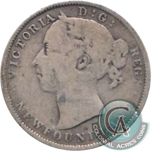 1870 Newfoundland 20-cents G-VG (G-6) Discount