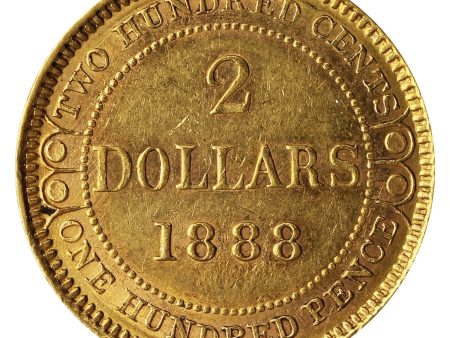 1888 Newfoundland Obv. 3 Gold $2 EF-AU (EF-45) $ Fashion