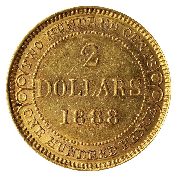 1888 Newfoundland Obv. 3 Gold $2 EF-AU (EF-45) $ Fashion