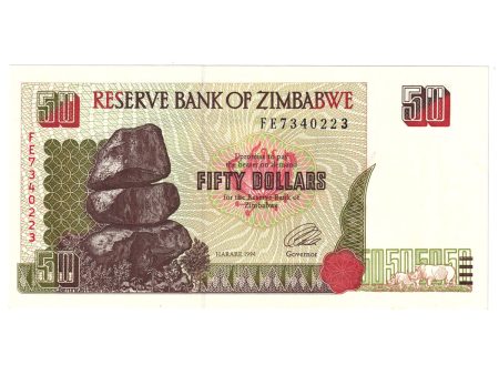 Zimbabwe Note, Pick #8a 1994 50 Dollars, Uncirculated For Cheap