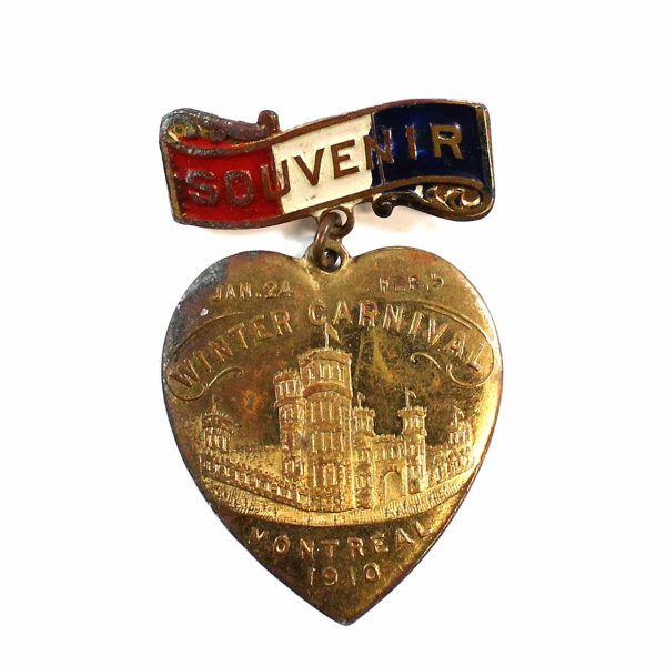 1910 Montreal Winter Carnival Souvenir Pin on Sale