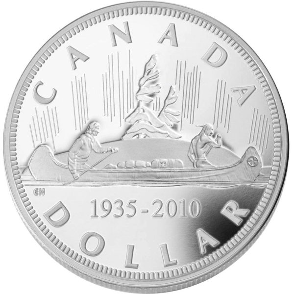 RDC 1935-2010 Canada $1 Voyageur LE Proof Sterling Silver Dollar (Impaired) For Discount