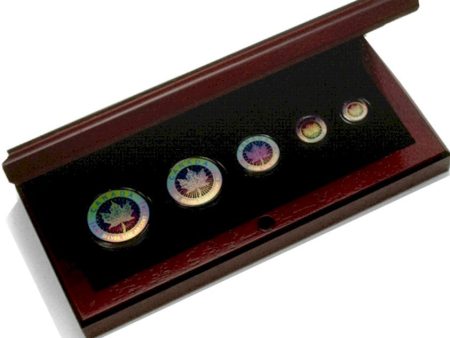 RDC 2003 Canada Hologram 5-coin Silver Maple Leaf Set (No Tax) impaired Hot on Sale